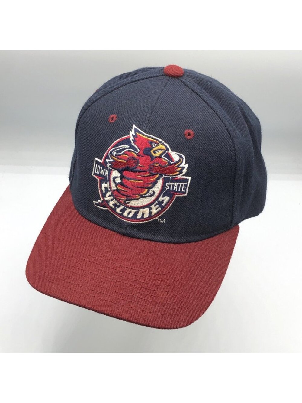 Vintage Iowa State Cyclones Zephyr Graf-X Blockhead Snapback Hat Cardinal Cap